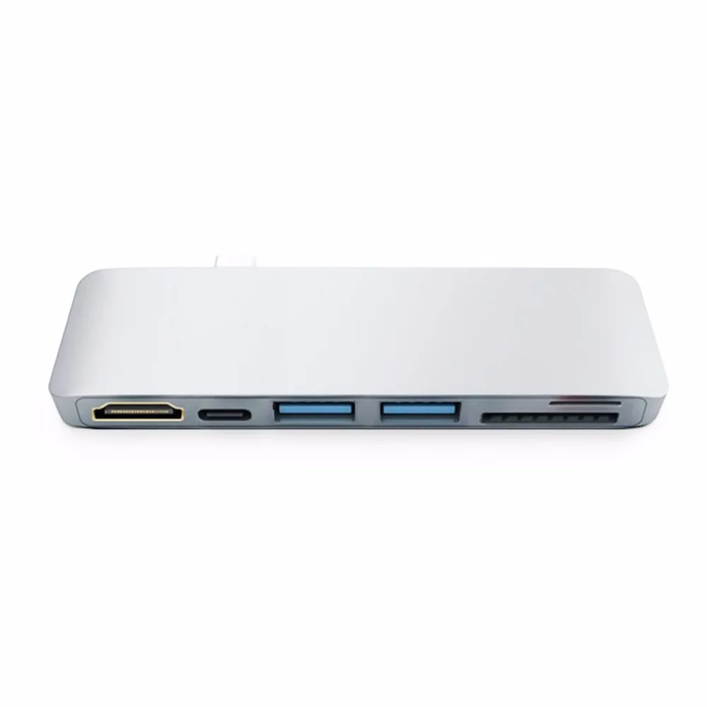 High-performance Ultra-Slim Portable Type-C to HDMI Hub PD-Power with Secure Digital / TF Card Reader for Macbook Laptop
