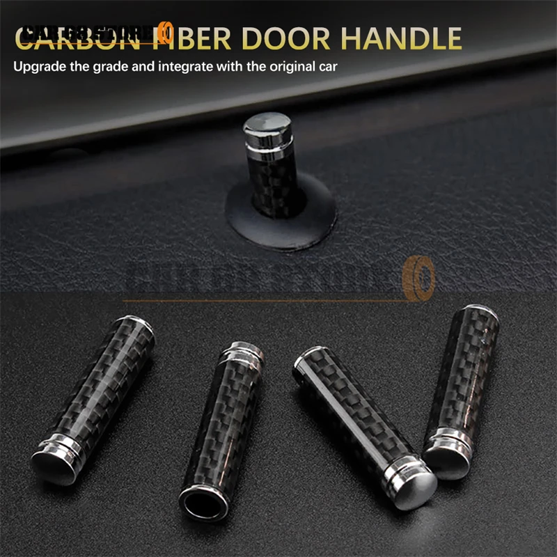 4PCS/set Universal Door Lock Pin Cover Real Carbon Fiber Door Bolt Lock Pin Auto Truck Interior Car Accessories High Quality