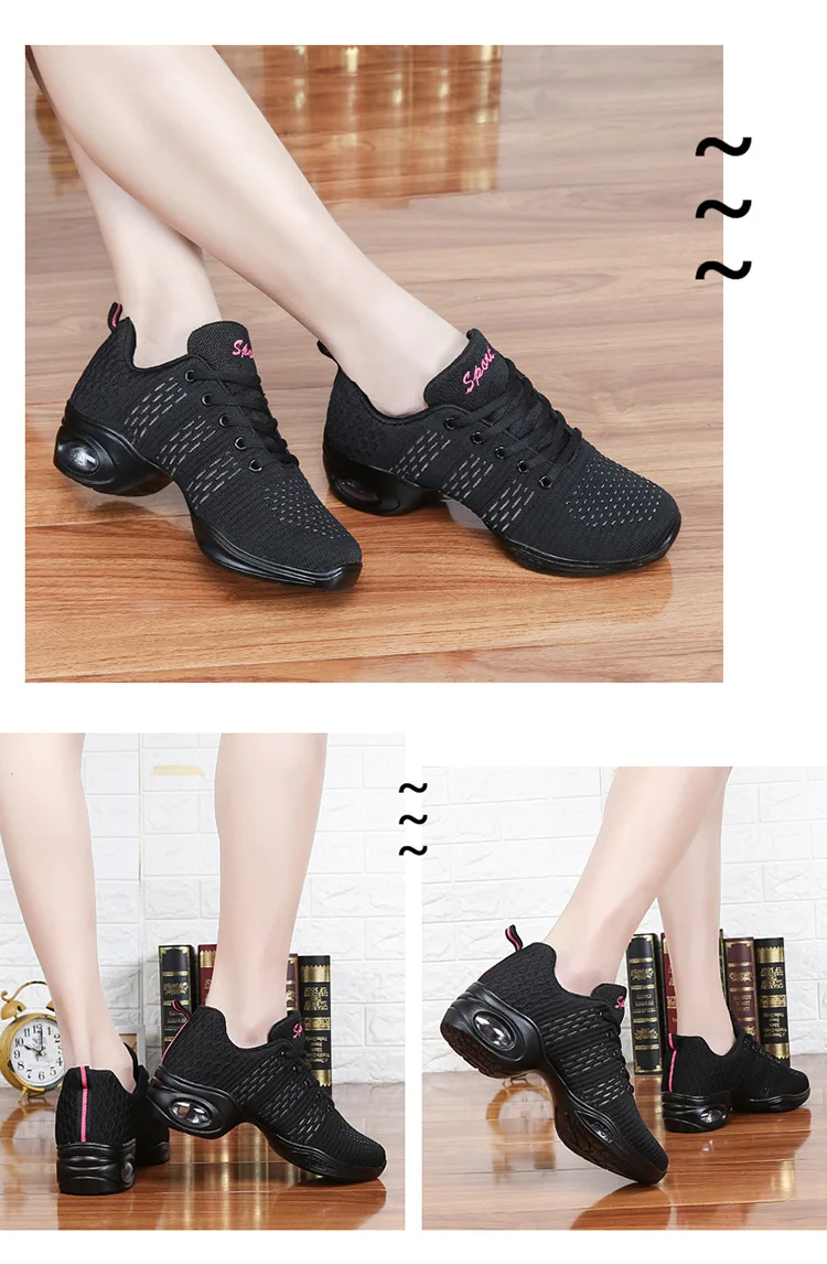 New Women's Modern Dance Sneakers Soft Outsole Lightweight Breathable Dancing Shoes Female Outdoor Fitness Sports Dance Shoes