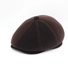 Осенние и зимние восьмиугольные шапки, газетные шапки, мужская теплая детективная шапка, мужской берет, козырек