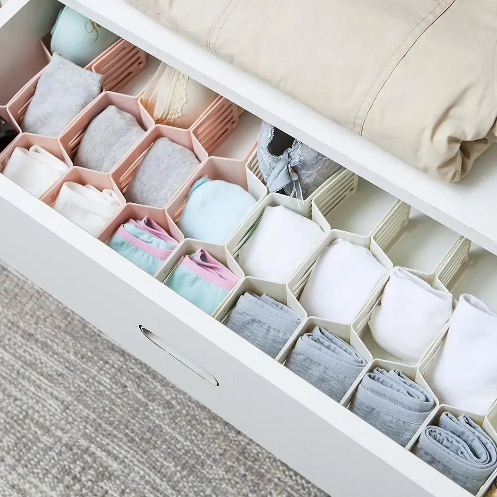 

12 Grids Underwear Storage Drawer Organizer Drawer Divider Closet For Bra Socks Clothes Organizer Storage Boxes Case
