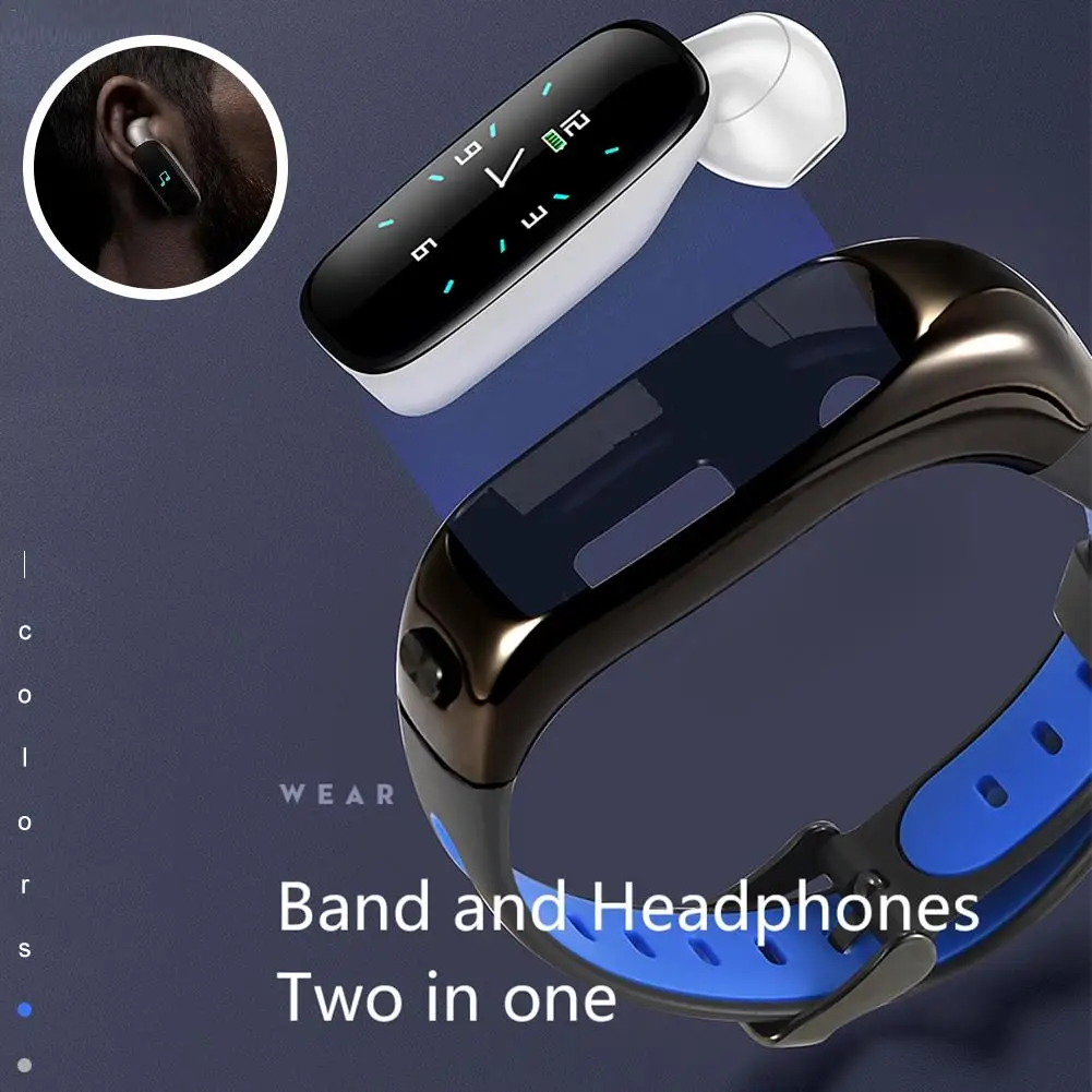 S1 смарт-браслет Bluetooth гарнитура 2 в 1 вызов сердечного ритма спортивный шаг многофункциональные водонепроницаемые часы