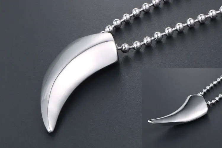 个性狼牙钛钢男士项链时尚潮人女钛钢吊坠 (3)