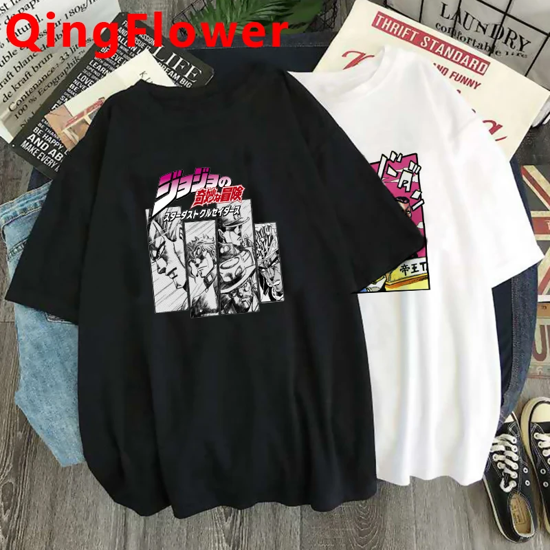 Manga Jojo Bizarre Adventure T Shirt Uomo Giappone Anime T-Shirt Estiva Kawaii Jojo Graphic Tshirt Unisex Anni '90 Graphic Top Tees Uomo