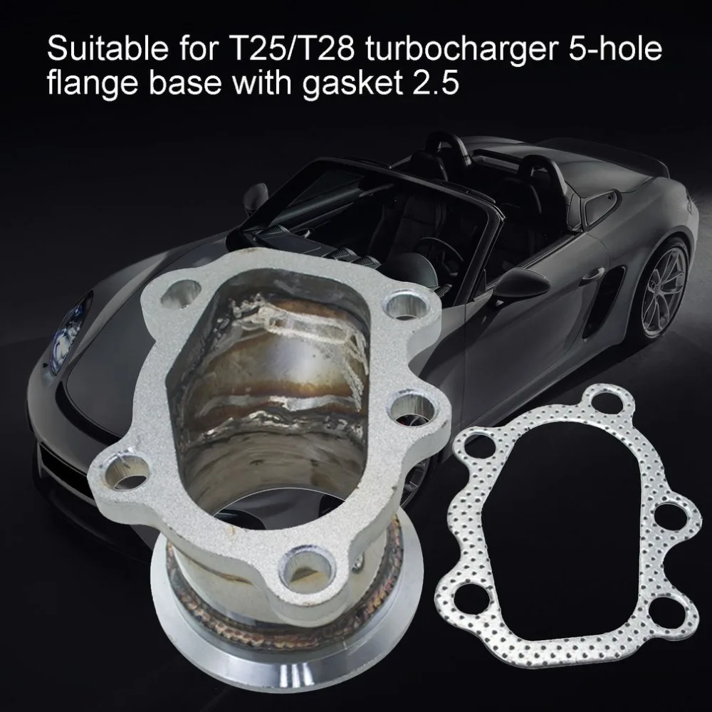 Modified Auto Accessories Universal Stainless steel Turbocharger 5-Hole for Flange Base With Gasket For T25 T28