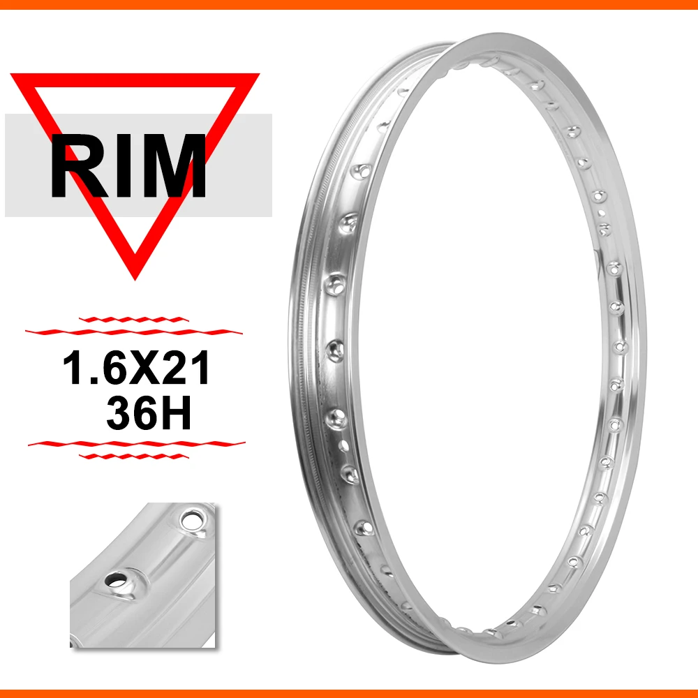 1.6x21 Inch 1.6*21 36 Spoke Hole Rim Aluminum Ring Alloy Wheel For KTM YAMAHA KAWASAKI HONDA SUZIKI BWM Motorcycle Pit Dirt Bike