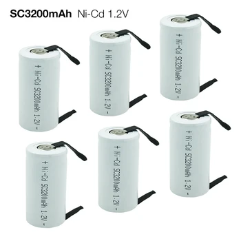 

With welding tabs SC 1.2V 3200mAh Ni-CD Rechargeable SC Battery Cell for Flashlight Power Bank Power Tools Torch Battery Core