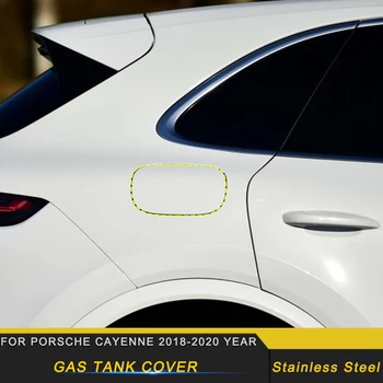 

CarManGo Car Accessories Stainless Oil Fuel Gas Tank Cap Cover Frame Sticker Exterior Decoration for Porsche Cayenne 2018-2020