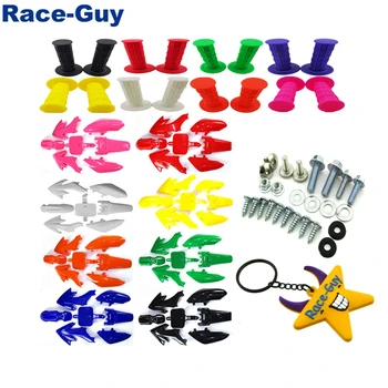 

Plastic Fairing Body Fender Kits+Mounting Screws+Soft Rubber Throttle Handle Grips For Honda XR50 CRF50 China 50-160cc Dirt Bike