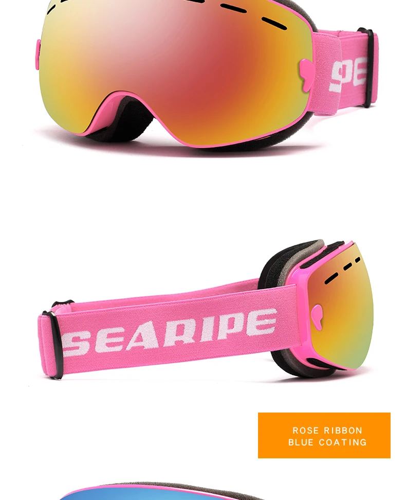Детские лыжные очки, лыжные очки, Детские лыжные очки, очки для сноубординга, катания на коньках, UV400, противотуманные очки, лыжная маска