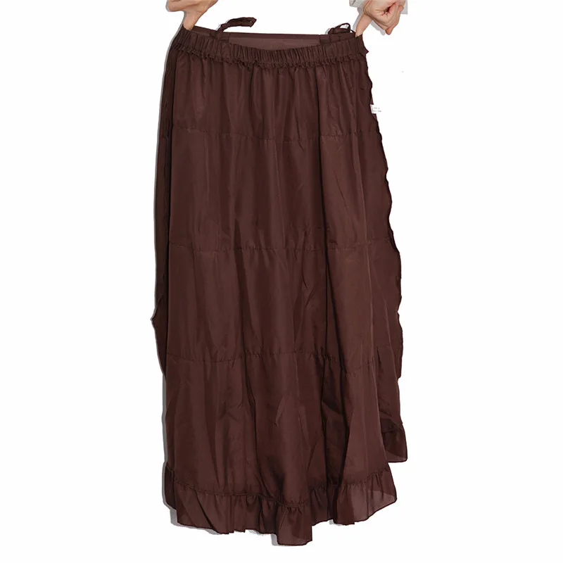 Gothic Corset Skirt Victorian Steampunk Long Ruffle Vintage Irregular Silk Costume Skirt Hip Hop Dance Stage Pirate Skirt