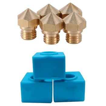 

3Pcs Mk10 Silicone Socks Instead Ceramic Insulation & MK10 Nozzle 5pcs M7 Thread 0.4mm Nozzle + 2pcs Drill Bit for It