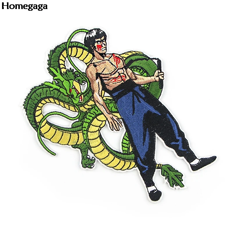 20 шт./компл. Homegaga Dragon Ball Брюса Ли в мультипликационном стиле(«Железный патчи для Костюмы пришить патчи для рюкзак "сделай сам" Прохладный патч D2512