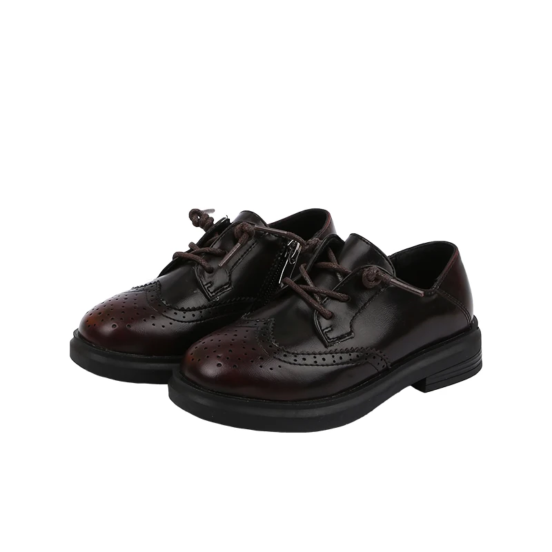 Spring New Kids Leather Shoes Fashion British Style Boy Shoes Solid Color Casual Sneakers Children Girls Student Shoes SX432