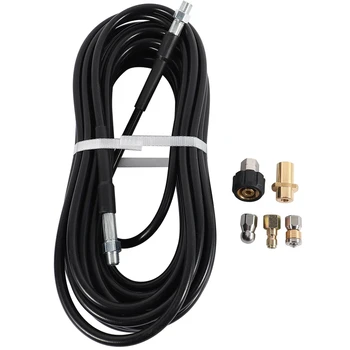 

Sewer Jetter Kit for Karcher Pressure Washer Hose, 1/4 Inch NPT,Drain Cleaning Hose, Rotating Sewer Jetting Nozzle