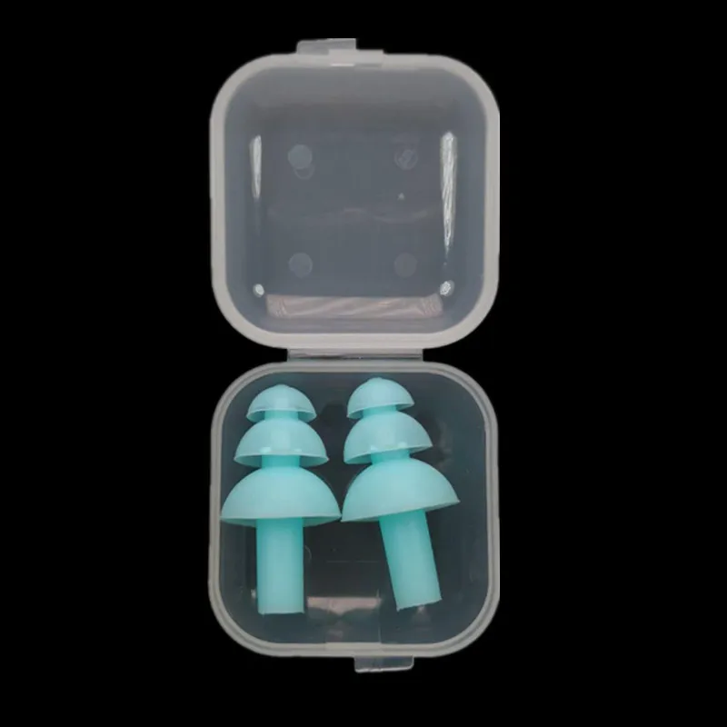 Light blue 1 пара елочные затычки для ушей, затычки ушные для плавания, водонепроницаемые и шумоподавление, силиконовые затычки для ушей - Цвет: Light blue