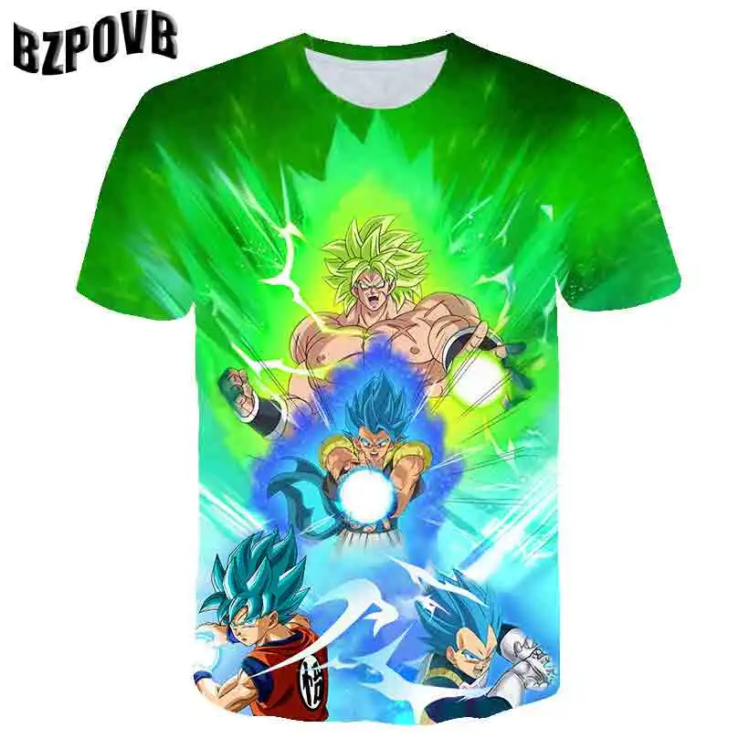 Футболка с коротким рукавом и 3D-принтом Dragon Ball Z для мужчин женщин Summ | Мужская
