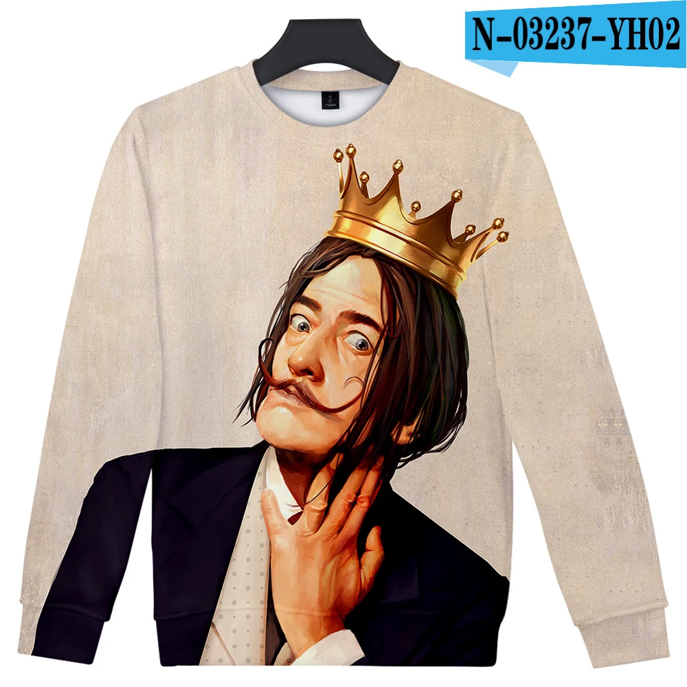 Salvador Dali Повседневная Harajuku Женская и мужская одежда Лето Горячая Распродажа футболка с длинными рукавами принт Kpop плюс размер 4XL - Цвет: 5