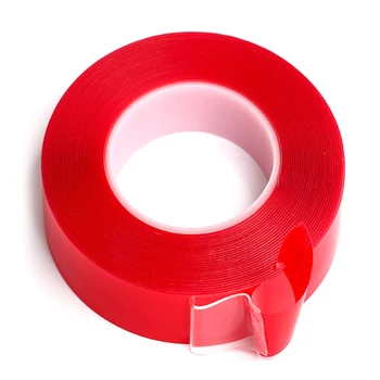 

Nano Magic Tape Reusable Red Transparent Double-Sided Tape Traceless Washable Invisible Gel Heavy Duty Adhesive Sticky Tapes