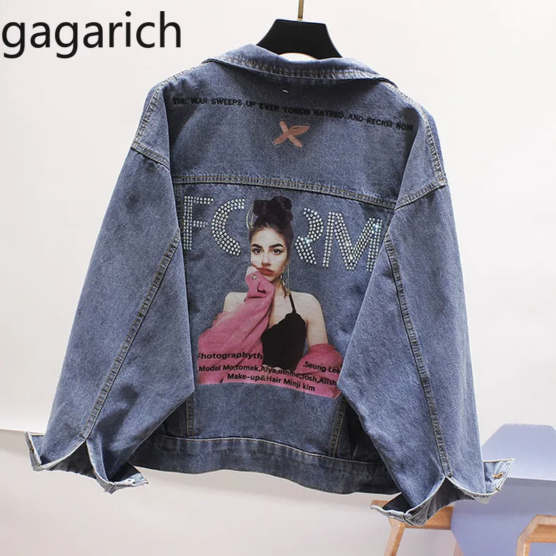 

Gagarich Women Autumn Jacket 2019 New Korean Version Loose Long Sleeve Embroidery Casual Fashion Chic Denim Coat