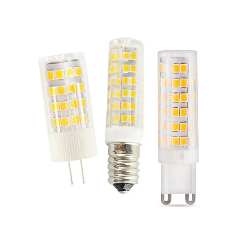 Керамическая Светодиодная лампа G4 1 10X E14 светодиодная G9 110 В 220 5 Вт 7 9 12 15 SMD2835 с