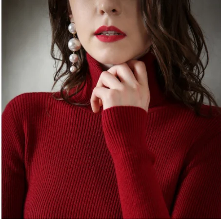 

Solid Plain Round Neck Autumn Winter Sweater Female Elasticity Pullovers Casual Thin Knitted Tops Sweater For Women