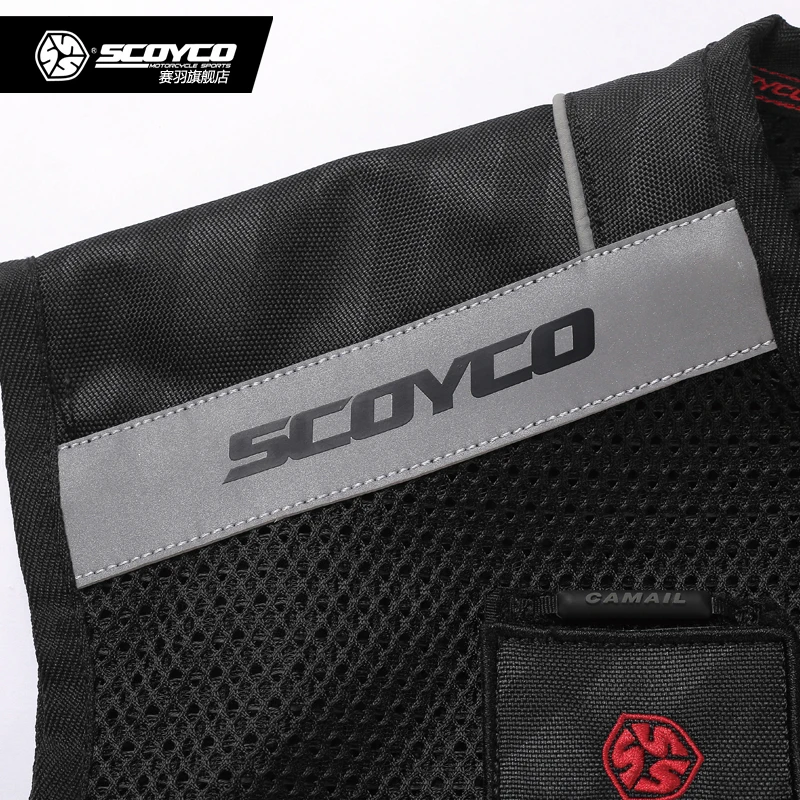 Брендовый SCOYCO светоотражающий защитный жилет для мотоциклистов, отражающий гоночный защитный жилет для мотоциклистов, светодиодный светильник