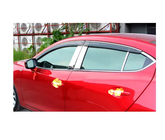 

For Mazda 6 Atenza 2013 2014 2015 Window Visor Vent Shade rain/Sun/Wind Guard shelters Awnings outside cover Parts 4 PCs fast sa