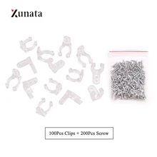 100 шт. светодиодные ленты клип и 200 шт. винты для неоновый светильник Пластик Пряжка для круглый 2-провод Радуга трубка со светодиодной лентой зажим аксессуары