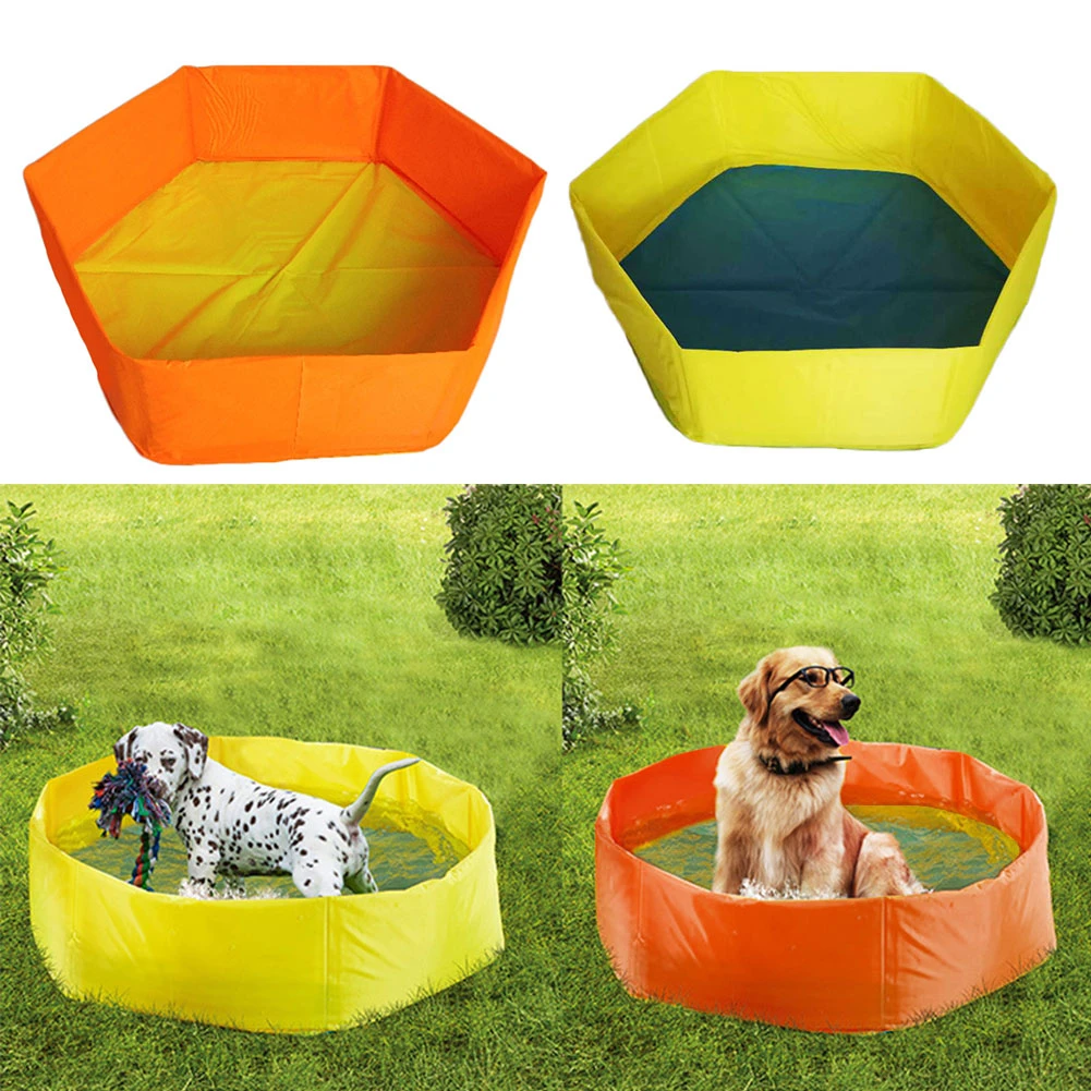 

Foldable Dog Swimming Pool Pet Cat Bath Swimming PVC Washing Pond Tub House Bed Summer Outdoor Collapsible Bathing Pool