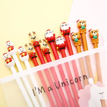

12Pcs/pack Fancy Cute Dog Totoro Cat Mermaid Gel Pen Kawaii Pink Panther Cactus Animal Feather Girl Christmas Gift Stationary