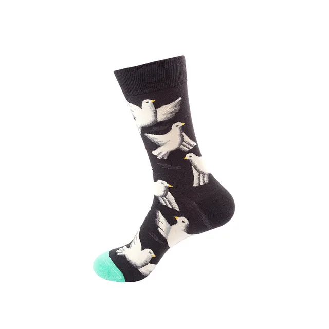 40 стилей счастливые мужские носки зима-осень смешное искусство платье носки цвет много Мужская мода носки набор принт Ван Гог искусство носки 1 пара - Цвет: 037