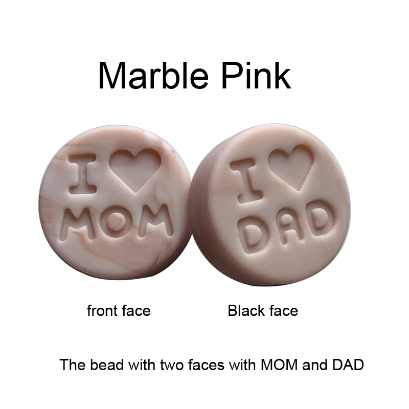 Новое поступление силиконовых бусин "Я люблю маму" Прорезыватель для детского Соска с зубами зажим для изготовления еды 20 шт Силиконовые Бусины - Цвет: marble pink