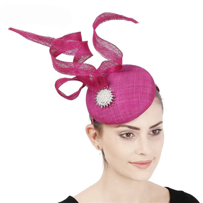 FS Royal Pearl Women Wedding Hats Fascinator Hat Cocktail Elegant Party Rose Fedoras Hats With Church Ladies Derby Hats Bride 02