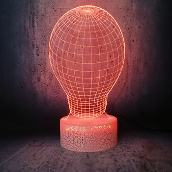 

Drop Shipping Bulb Shape 3D USB LED RGB Lamp Illusion Night Light Multicolor home Table Decor Optical Source Lighting Gift