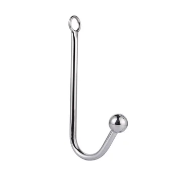 Stainless Steel Anal Sex Toys Hook With Anal Beads Hole Anal Hook Metal Butt Plug Anal Adult Product For Ass Plug Sex Shop 2