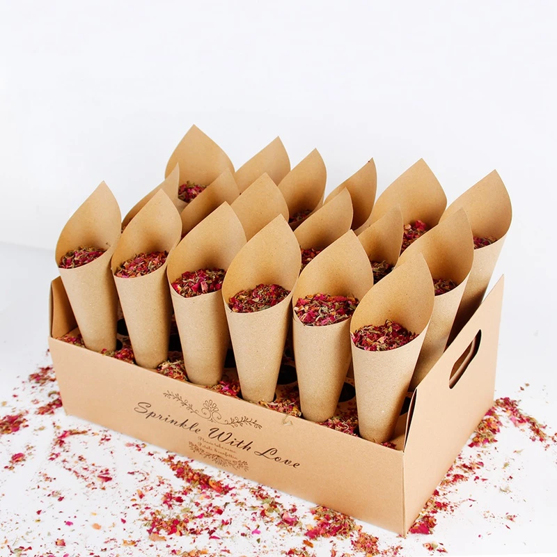 Natural Confetti Cone Holder Stand Box Tray Rustic Wedding Decoration Wedding Party Confett Cone