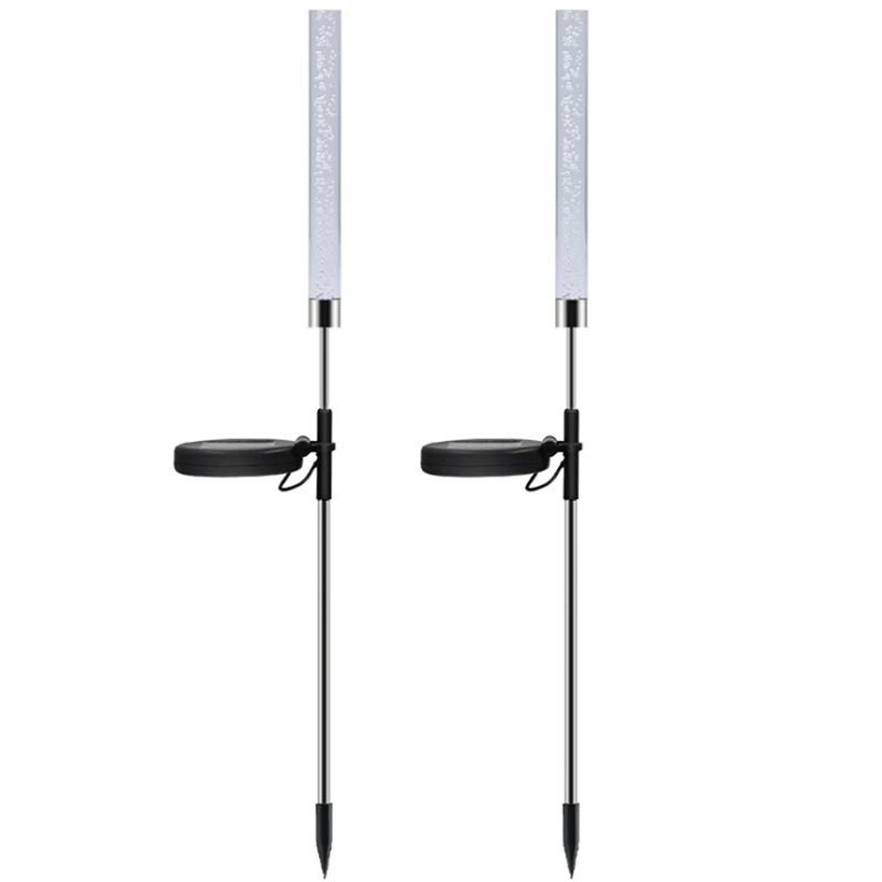 

2Pcs Garden Solar Lights Outdoor Rgb Color Changing Decorative Solar Powered Bubble Tube Stakes For Yard, Garden, Backyard, Path