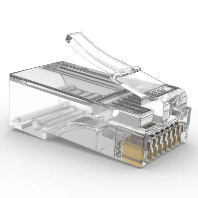 

Network Crystal Head RJ45 Computer Modular Plug Trigeminal Cable Crystal Head 8-Core High-Performance Unshielded 100
