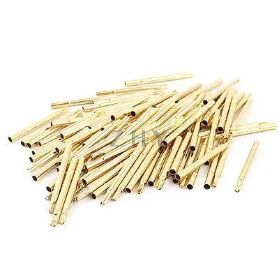 

100 Pcs R125-4S Metal 2.36mm Dia Testing Probe Pin Receptacles Gold Tone