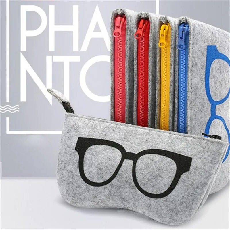 Glasses Printing Cosmetic Cases Make Up Case For Women Men Box Felt Sunglasses Bag Eyeglasses Eyewear | Багаж и сумки