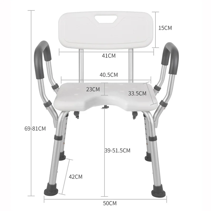 Furniture Older Pregnancy Toilet Chair Kids Disabled Bath Seat Shower Stool 6 Height Adjustable Non Slip Home Bathroom Tub Aids