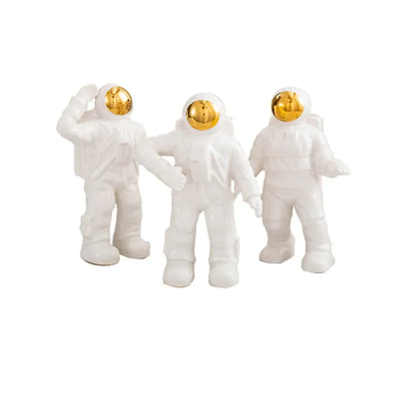  European Style Abstraction Ceramics Astronaut Statue Creative Children Bedroom Space Model Desktop  - 4000132266058
