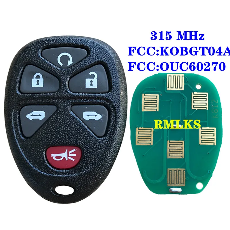 315 МГц 6 кнопок автомобильный БЕСКЛЮЧЕВОЙ вход дистанционный ключ-брелок от машины OUC60270 15913427 KOBGT04A для Cadillac Escalade для Chevrolet GC Yukon