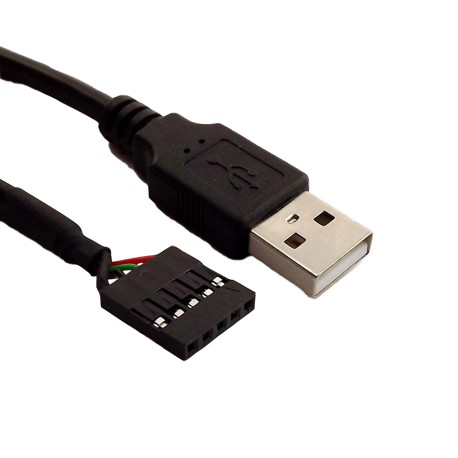 10 шт. 50 см USB 2,0 Тип A штекер Dupont 5 Pin клемма женского типа адаптер материнской платы черный кабель