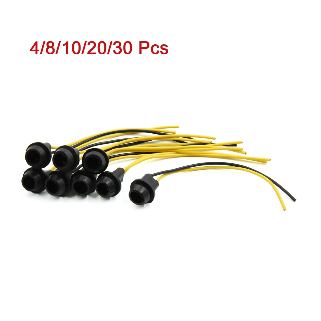 T10 Wedge Base Light Bulb Lamp Instrument Panel Dash Board Socket Plug Holder Extension Connector 4/8/10/20/30 Pcs