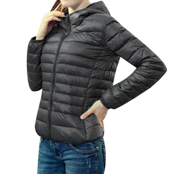 

Women Winter Jacket Women Short Wadded Jacket Female Parka Women's Zipper Hooded Parka Solid Basic Jacket