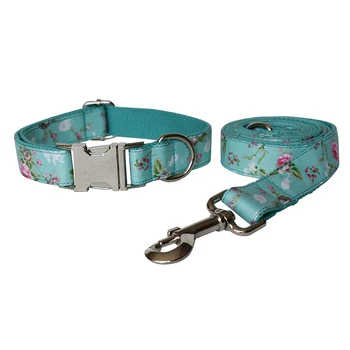 

Free engrave customized products design dog collar and dog leash set traction rope for dogs adjustable pet collar straps