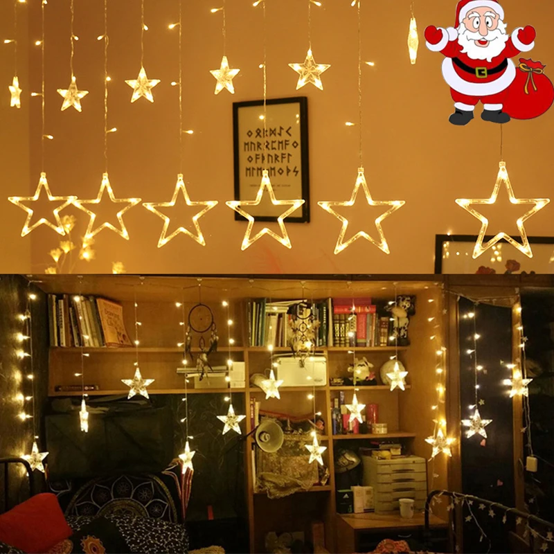 

LED Christmas Twinkle Star Heart String Light Garland Fairy Led String Lamp Wedding Party Holiday New Year for Home Decorations