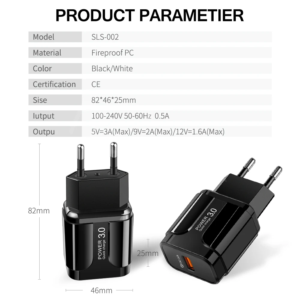 Rexxar USB зарядное устройство быстрая зарядка Quick Charge 3 0 настенный адаптер для iphone 6 7